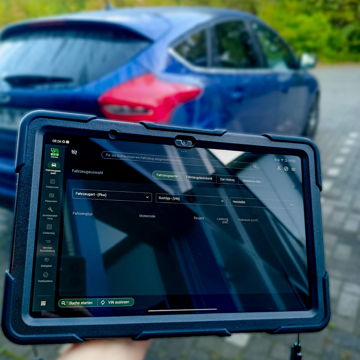Tablet für die digitale Auftragsabwicklung bei einem mobilen Einsatz